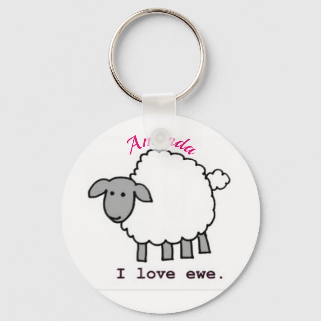 Llavero Me Encanta Ewe You Key Chain Cuep Personalizado Sh (Anverso)