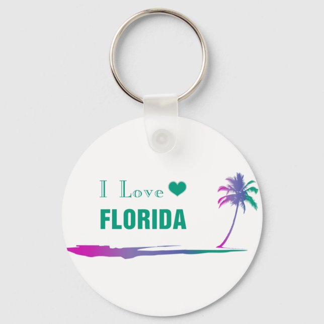 Llavero Me encanta Florida Colorous Green Keychain (Anverso)