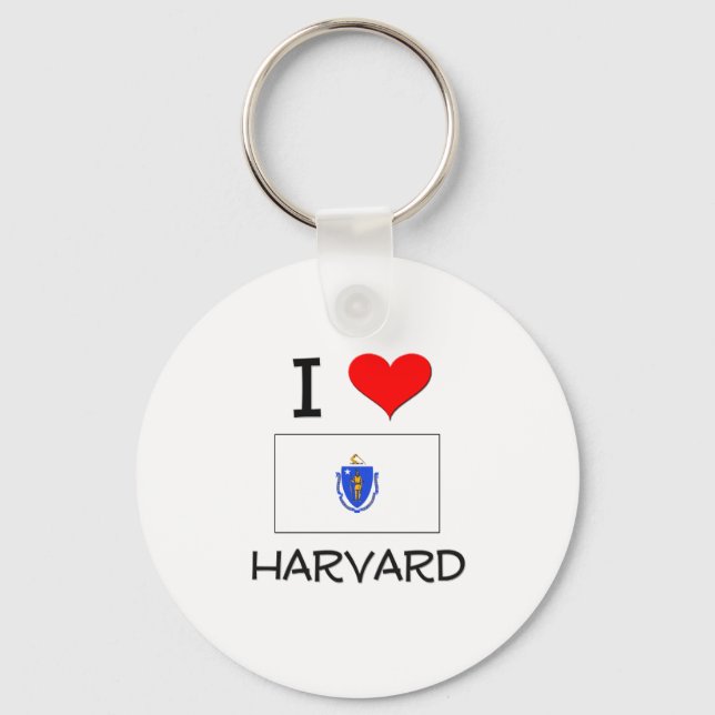 Llavero Me encanta Harvard Massachusetts (Anverso)