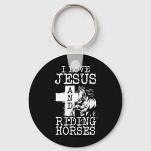 Llavero Me Encanta Jesús Y El Chica De Caballos En Caballo