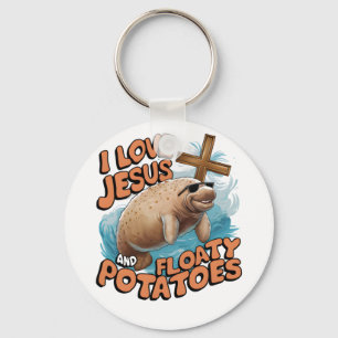 Llavero Me Encanta Jesús Y Las Papas Flotantes Manatee Sea