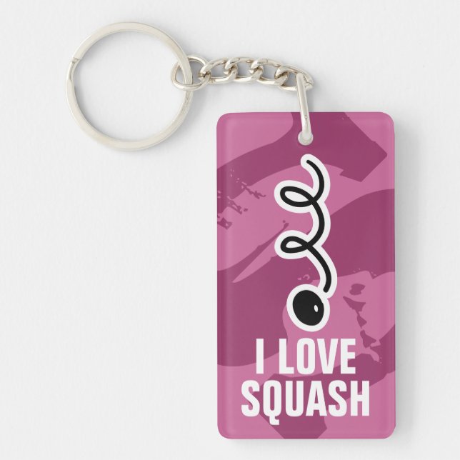 Llavero me encanta jugar a squash keychain con bolas impre (Frente)