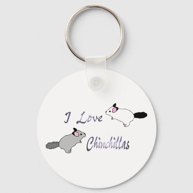 Llavero Me encanta la cadena de claves de Chinchillas (Anverso)