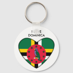 Llavero Me encanta la cadena de claves de Dominica