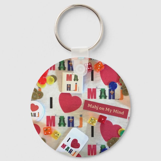 Llavero Me encanta la cadena de claves mah jongg (Anverso)