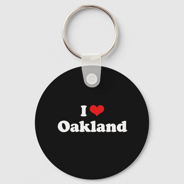 Llavero Me Encanta La Camiseta Blanca Oakland (Anverso)