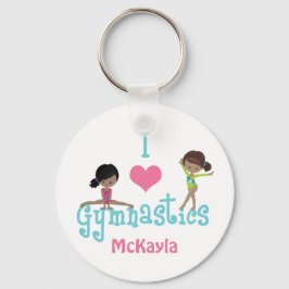 Llavero Me encanta la gimnasia como Chica afroamericano