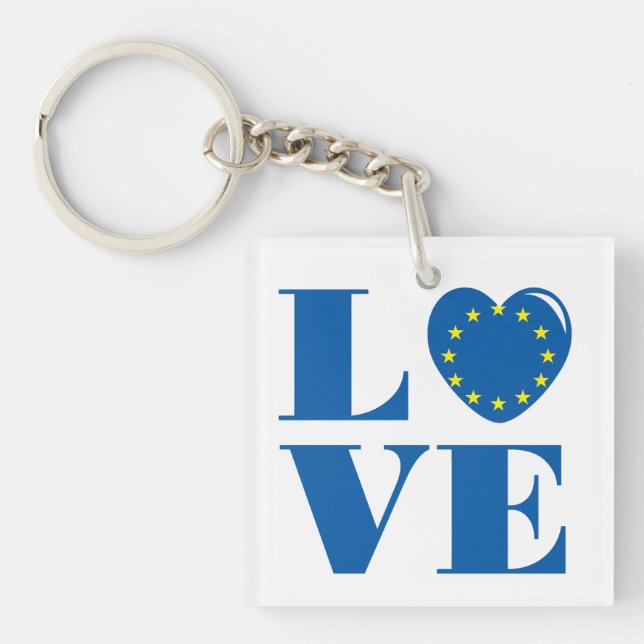 Llavero Me encanta la Unión Europea (Frente)