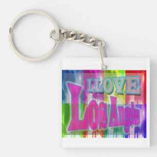 Llavero "ME ENCANTA Los Ángeles" Colorful Palms Keychain