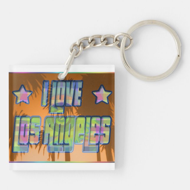 Llavero ME ENCANTA Los Ángeles Hermoso Naranja Sunset Keyc (Atrás)