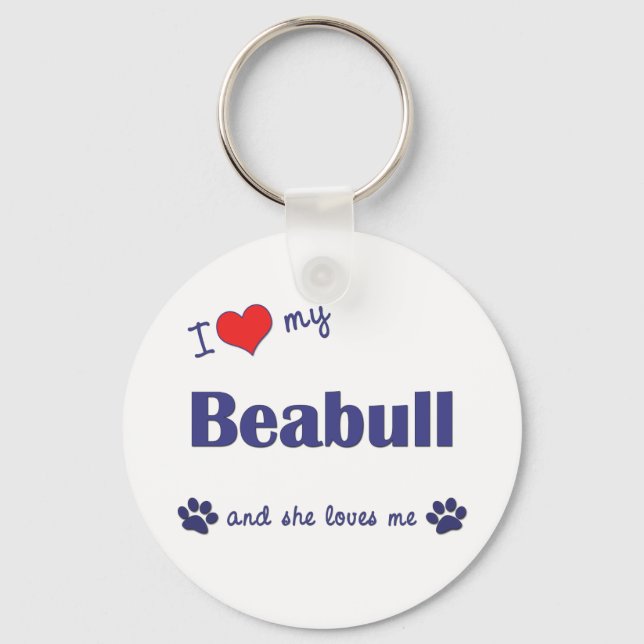 Llavero Me Encanta Mi Beabull (Perro femenino) (Anverso)