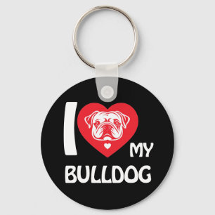 Llavero Me encanta mi Bulldog - Divertido y lindo regalo d