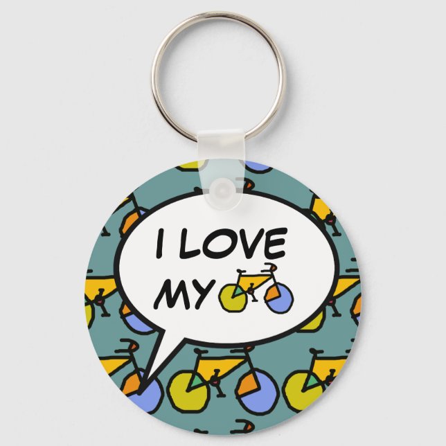 Llavero me encanta mi burbuja de personalizados de bicicle (Anverso)