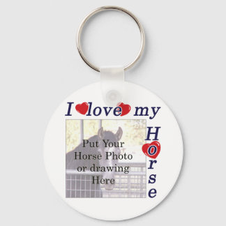 Llavero Me encanta mi caballo: agrega tu foto o texto