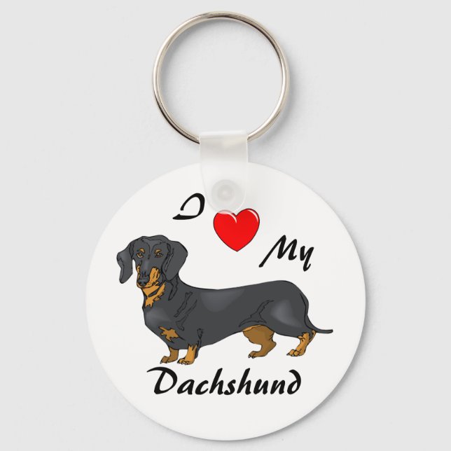 Llavero Me encanta mi cadena Dachshund (Anverso)