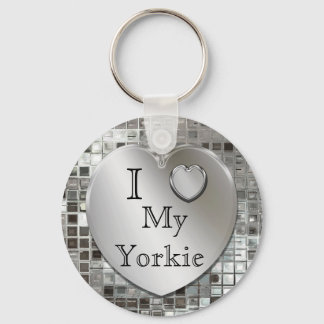 Llavero Me encanta mi cadena de claves del corazón yorkie