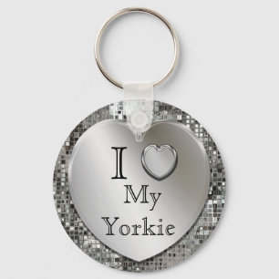 Llavero Me encanta mi cadena de claves del corazón yorkie