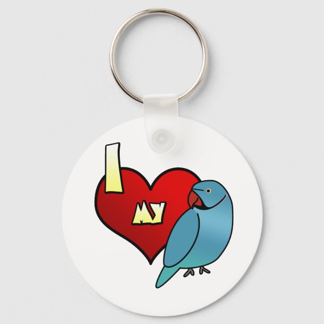 Llavero Me encanta mi cadena de claves Parakeet Ringneck i (Anverso)