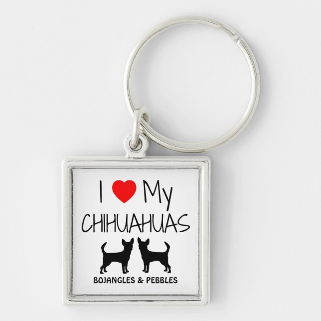 Llavero Me encanta mi cadena de Personalizados de Chihuahu (Frente)