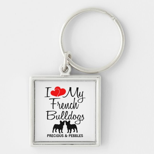 Llavero Me encanta mi cadena de Personalizados de dos Bull (Frente)