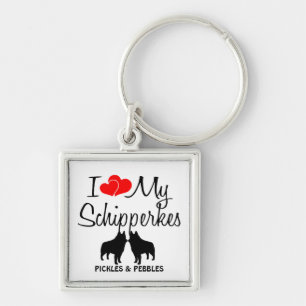 Llavero Me encanta mi cadena de Personalizados de dos Schi