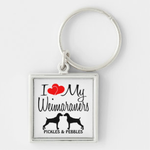 Llavero Me encanta mi cadena de Personalizados de dos Weim