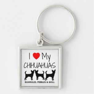 Llavero Me encanta mi cadena de tres Personalizados de Chi