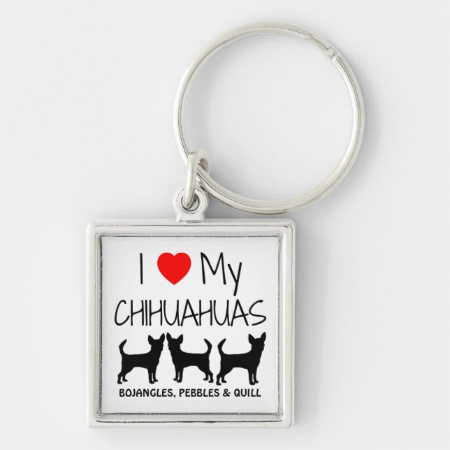 Llavero Me encanta mi cadena de tres Personalizados de Chi (Frente)