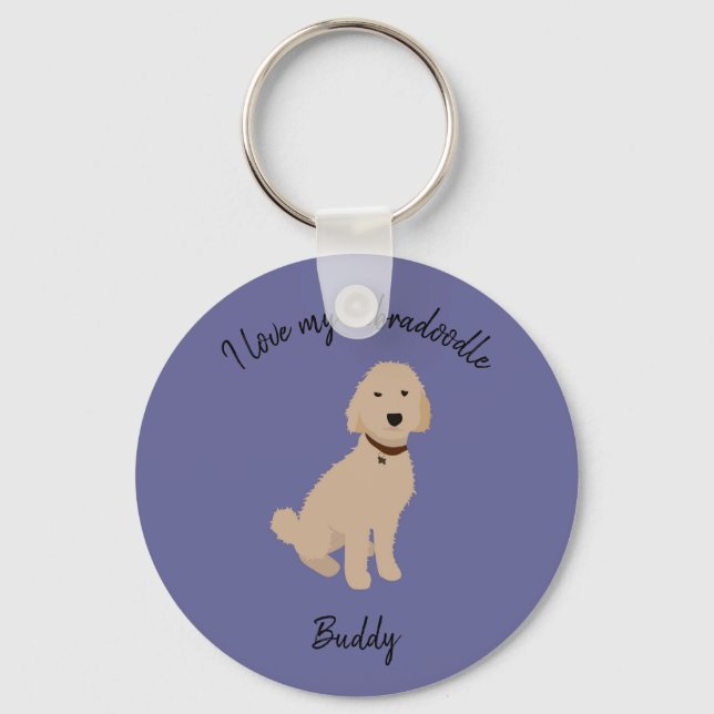 Llavero Me encanta mi cadena Labradoodle (Anverso)