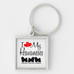 Llavero Me encanta mi cadena Personalizado de tres Havanes
