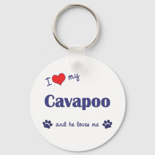Llavero Me encanta mi Cavapoo (perro macho)
