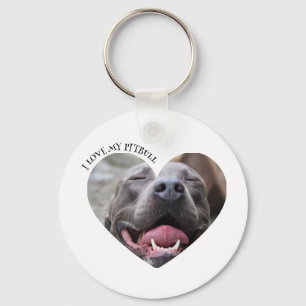 Llavero Me encanta mi foto de personalizado de perros pitb