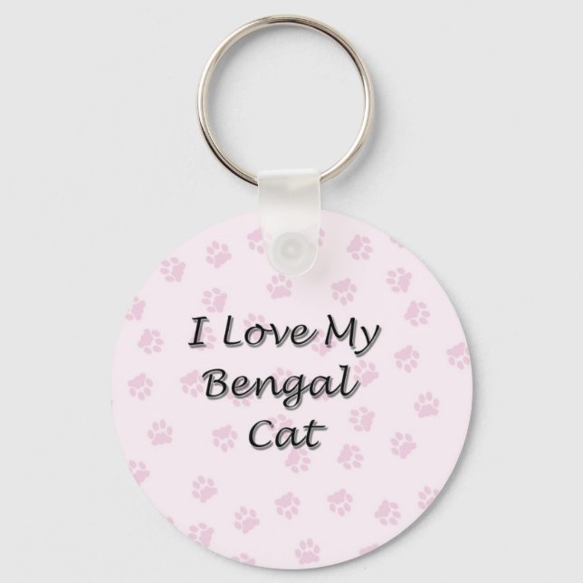 Llavero Me encanta mi gato bengalí (Anverso)