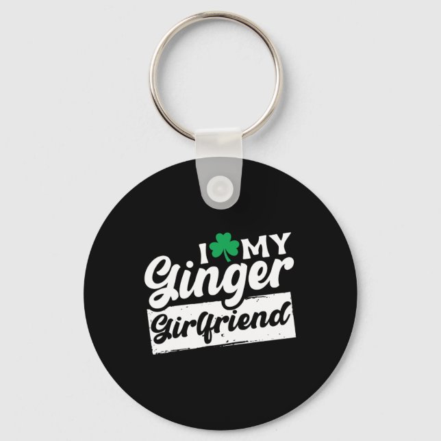 Llavero Me Encanta Mi Ginger Redhead Shamrock St Patricks  (Anverso)
