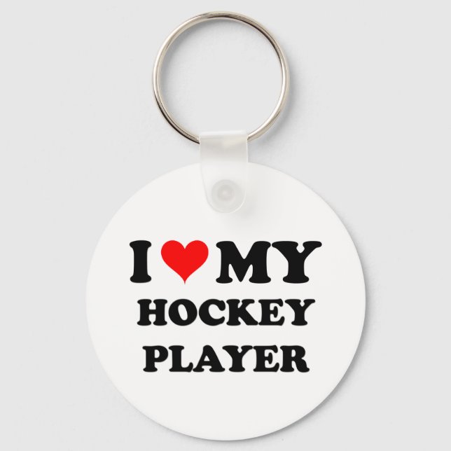 Llavero Me encanta mi jugador de hockey (Anverso)