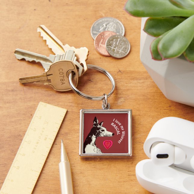 Llavero Me encanta mi Keychain de Whippet (Escritorio )