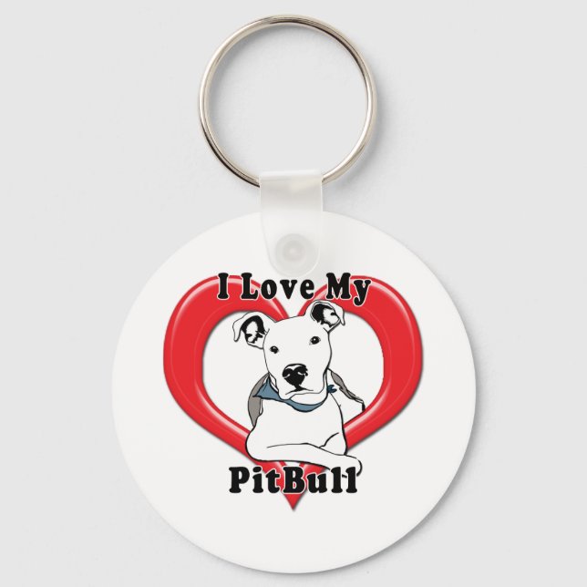 Llavero Me encanta mi logo de PitBull (Anverso)