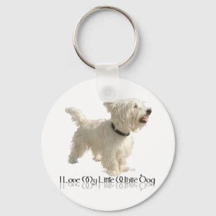 Llavero Me Encanta Mi Perro Blanco Pequeño - Westie
