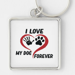 Llavero Me encanta mi perro tirando almohada