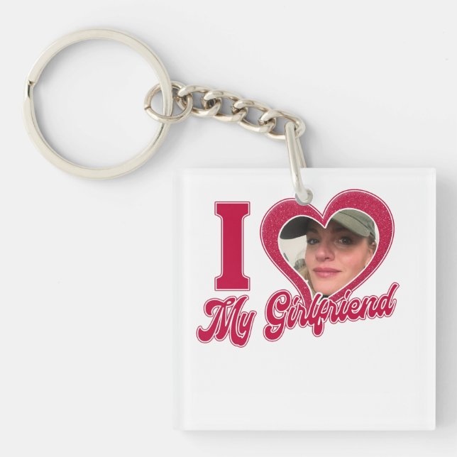 Llavero Me encanta mi Personalizado novia personalizada (Frente)