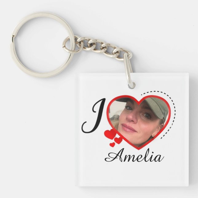 Llavero Me encanta mi Personalizado novia personalizada (Frente)
