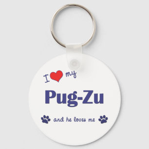 Llavero Me encanta mi pug-zu (perro macho)