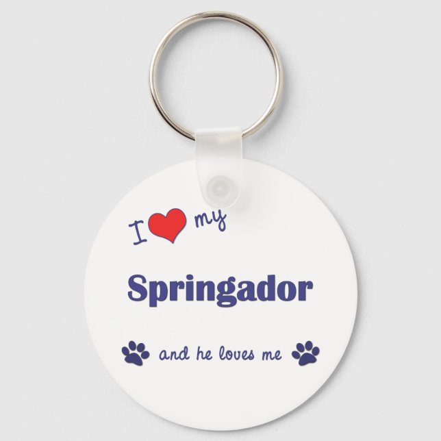 Llavero Me encanta mi Springador (perro macho) (Anverso)