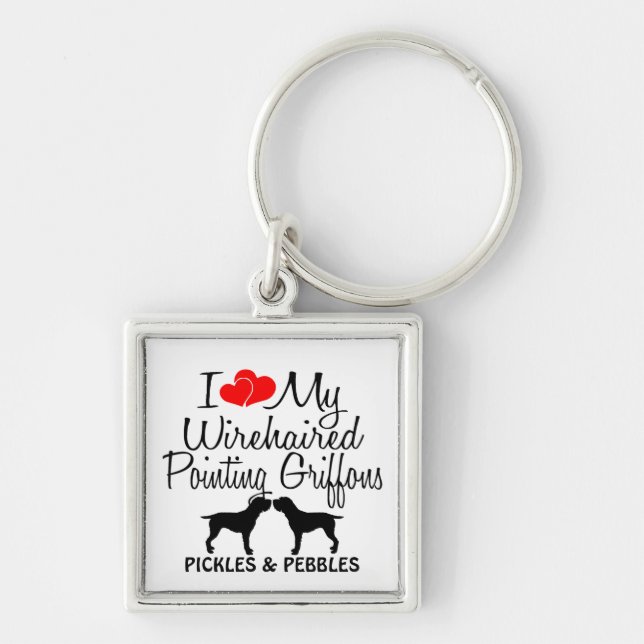 Llavero Me Encanta Mis Dos Griffons Con Cableado Que Apunt (Frente)