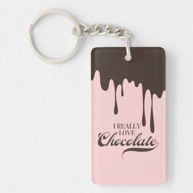 Llavero Me encanta mucho el chocolate Valentine Keychain (Frente)