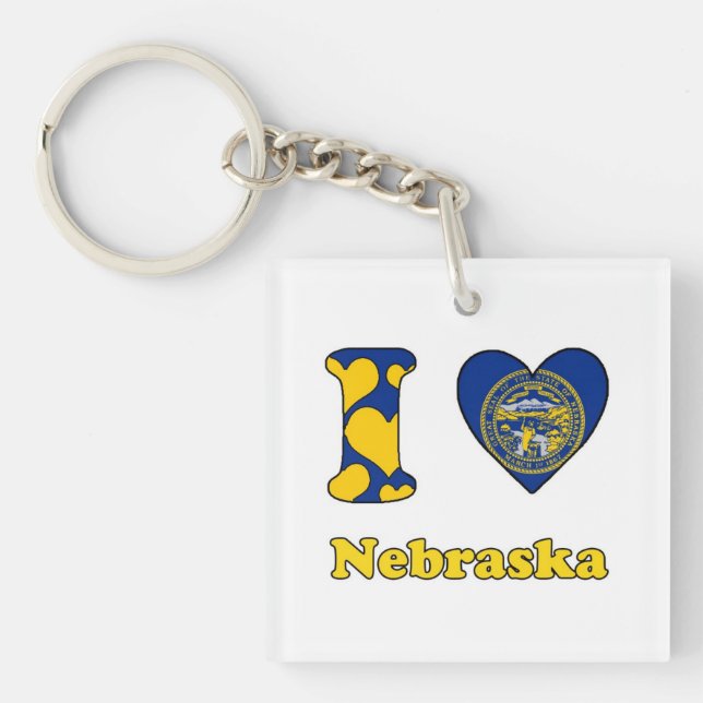 Llavero Me encanta Nebraska (Frente)