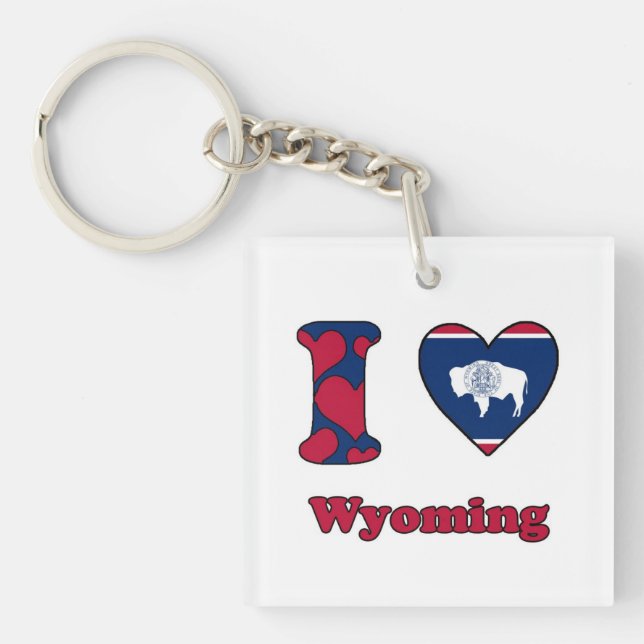 Llavero Me encanta Wyoming (Frente)