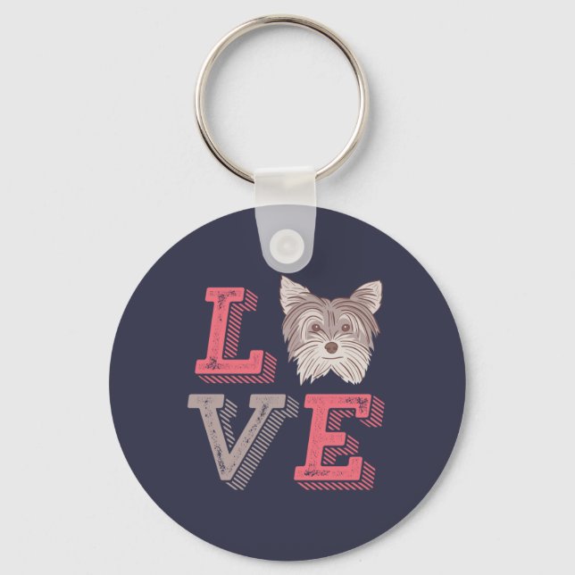 Llavero Me encanta Yorkshire Terrier I Heart Dog Lover (Anverso)