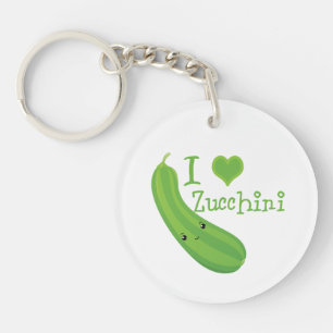 Llavero Me encanta Zucchini Sonriendo Kawaii Zucchini