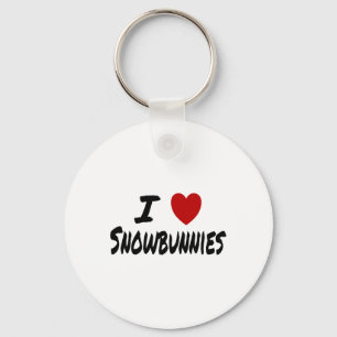 Llavero Me encantan (amo) Snowbunnies esquiando Atractivo